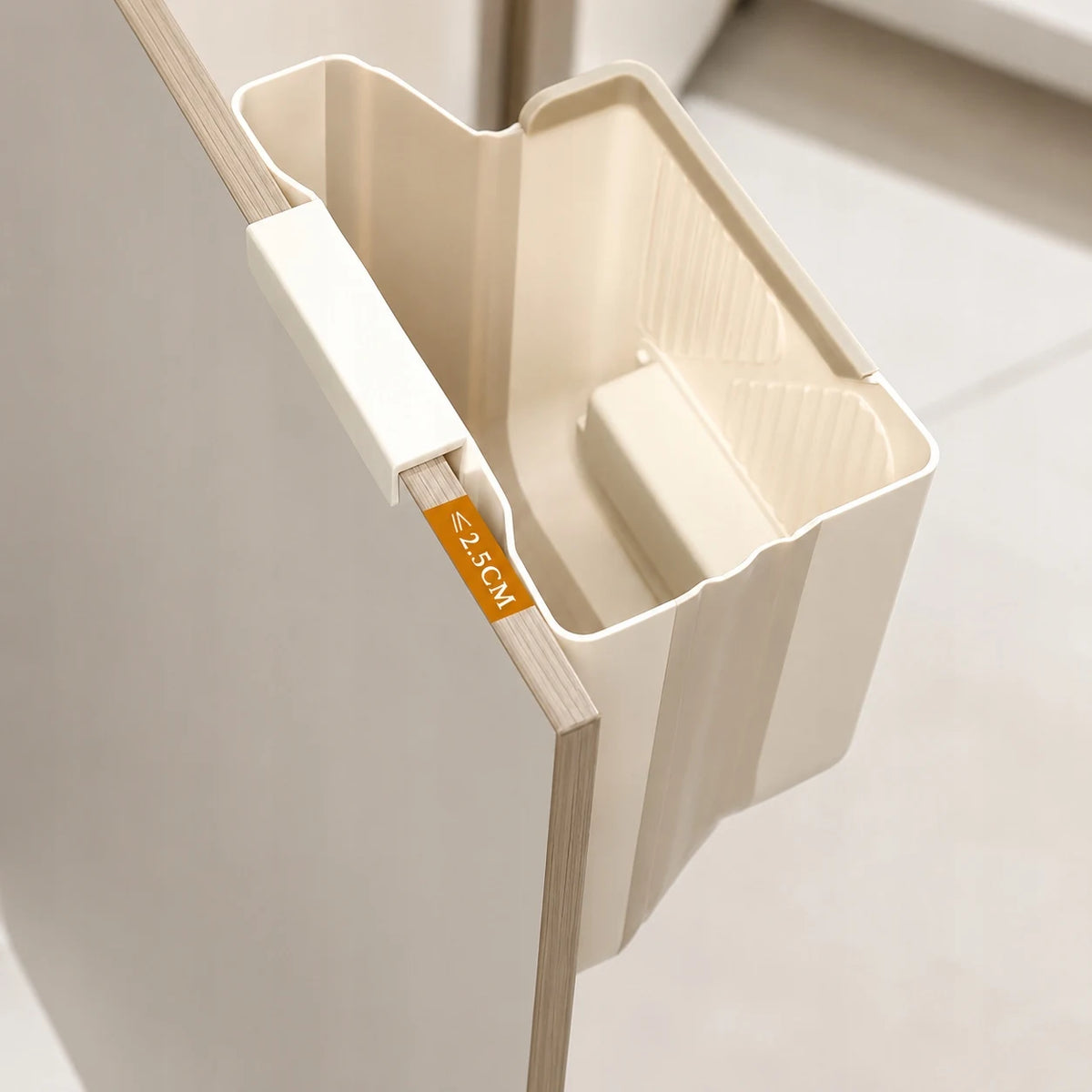 Poubelle de cuisine pliable à suspendre, fixation sur porte