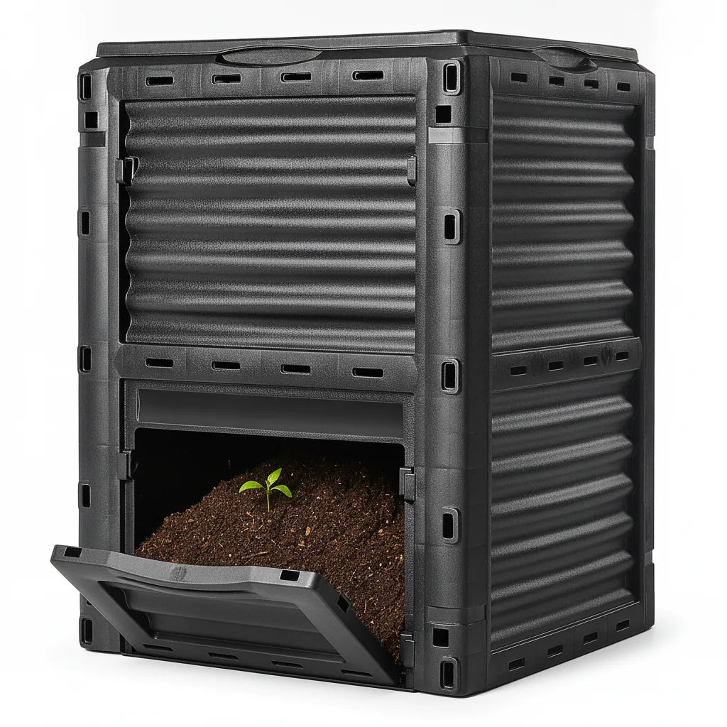 Composteur de jardin 300 L sans BPA avec trappe de récolte, photo 4 sur 4